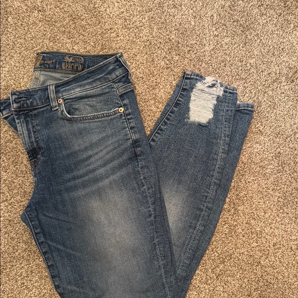 7 For All Mankind Women's Blue Skinny Jeans